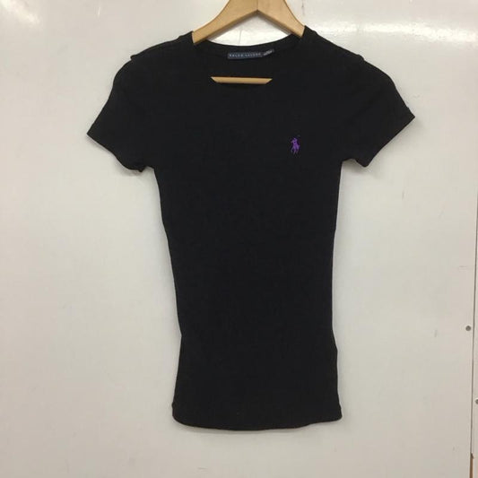 ラルフローレン RALPHLAUREN Tシャツ 半袖 クルーネック コットン XS ワンポイント 黒 / ブラック /  レディース USED 古着 中古 10139125