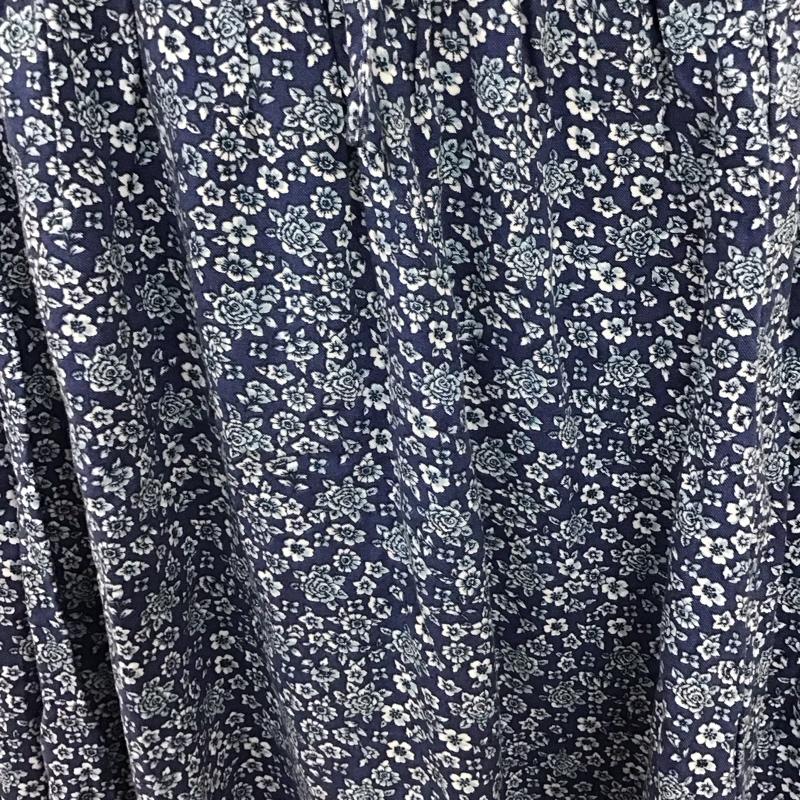 デニムアンドサプライラルフローレン DENIM & SUPPLYRALPHLAUREN ワンピース ひざ丈スカート 288653135001 Uネック 半袖 XS 花柄 青 / ブルー /  レディース USED 古着 中古 10118832