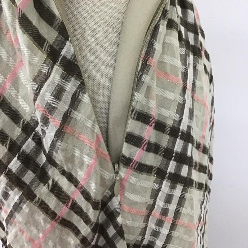 バーバリーブルーレーベル BURBERRY BLUE LABEL ワンピース ひざ丈スカート FM535-406-70 ノースリーブ ギャザー 38 チェック マルチカラー / マルチカラー /  レディース USED 古着 中古 10108586