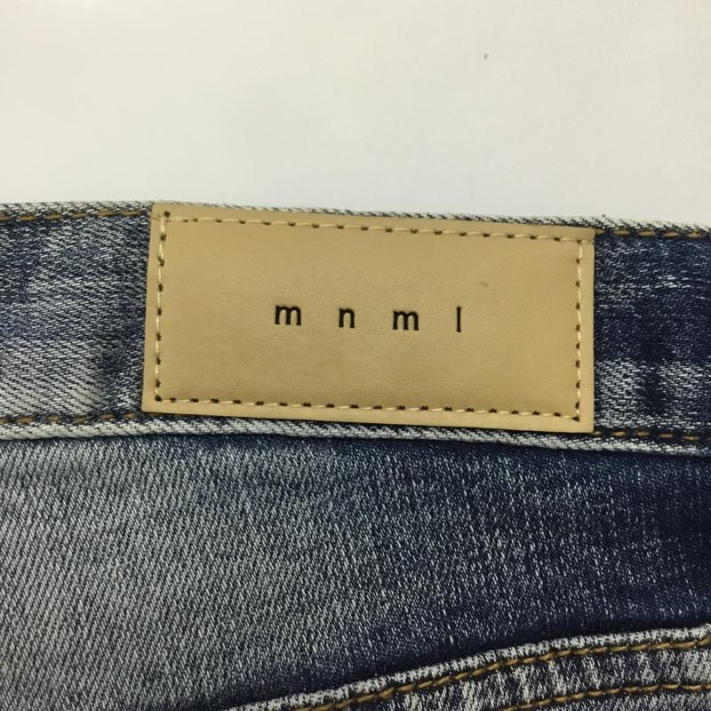 ミニマル mnml パンツ デニム、ジーンズ 裾ファスナー ストレッチ 36 ダメージ加工 青 / ブルー /  メンズ USED 古着 中古 10115685