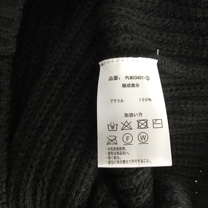 ユーエスポロアッスン U.S.POLO ASSN. ニット、セーター 長袖 長袖ニットカットソー スタンドネック セーター L ロゴ、文字 黒 / ブラック /  メンズ USED 古着 中古 10132005