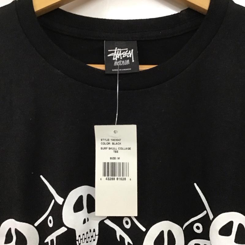 ステューシー STUSSY Tシャツ 半袖 半袖カットソー プリントTシャツ クルーネックカットソー M プリント 黒 / ブラック /  メンズ USED 古着 中古 10135909