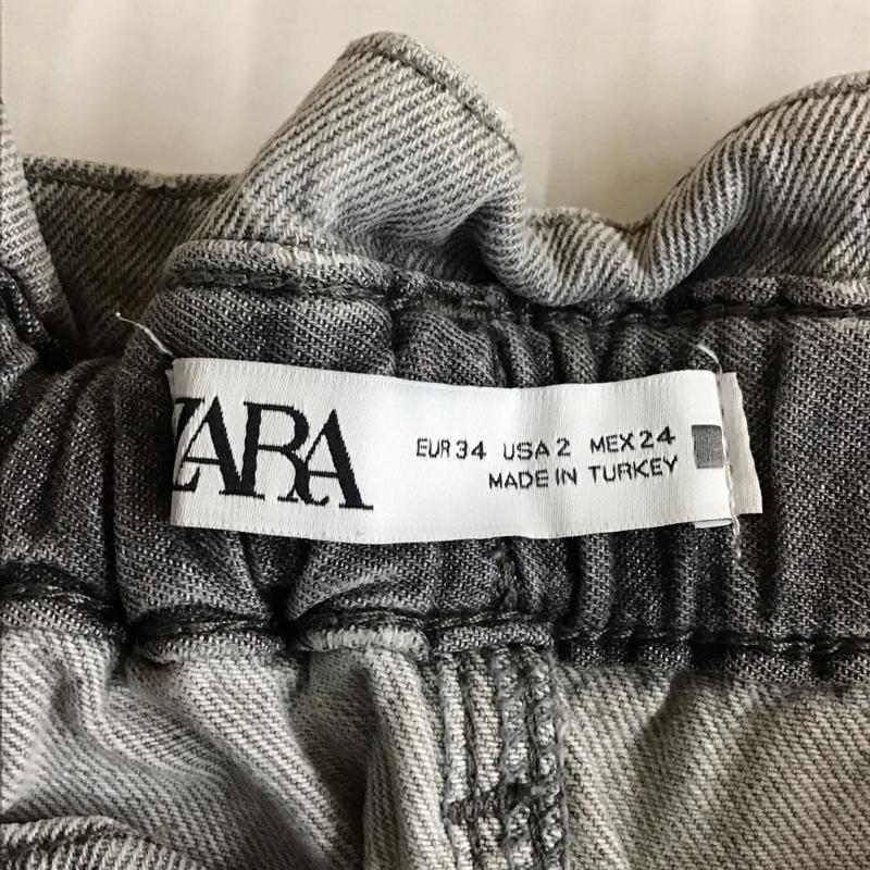 ザラ ZARA パンツ デニム、ジーンズ 5862 193 802 ギャザー ハイウエスト 無地 灰 / グレー /  レディース USED 古着 中古 10118351