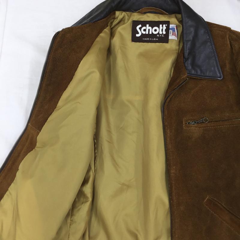 ショット Shott ジャケット、上着 レザージャケット 38 無地 茶 / ブラウン /  メンズ USED 古着 中古 10116039
