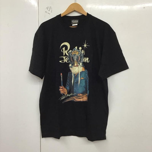 エロスティカ EROSTiKA Tシャツ 半袖 半袖カットソー プリントTシャツ クルーネックカットソー XL プリント 黒 / ブラック /  メンズ USED 古着 中古 10130100