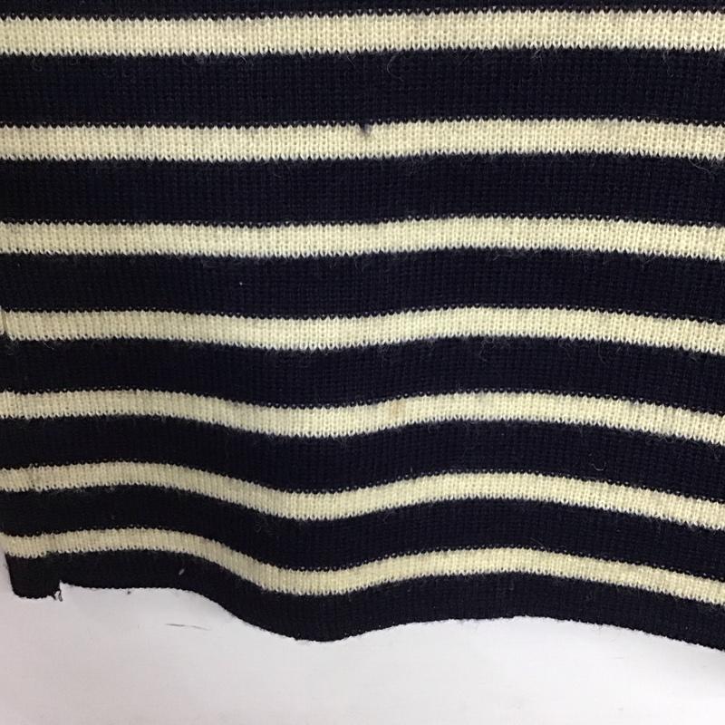 古着 USED ニット、セーター 長袖 長袖ニットカットソー スタンドネック セーター 48 ボーダー柄 白 / ホワイト / X 紺 / ネイビー /  メンズ USED 古着 中古 10142359