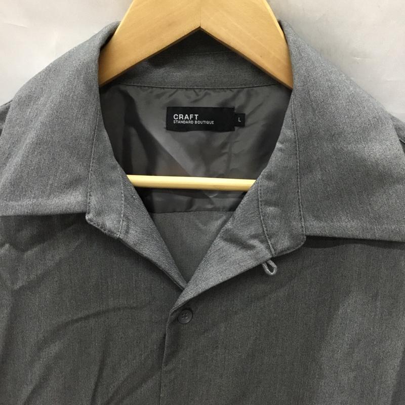 クラフトスタンダードブティック CRAFT STANDARD BOUTIQUE シャツ、ブラウス 半袖 PP32M0A0600 オープンカラーシャツ L 無地 灰 / グレー /  メンズ USED 古着 中古 10119326