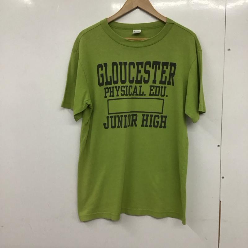 チャンピオン Champion Tシャツ 半袖 半袖カットソー プリントTシャツ クルーネックカットソー L ロゴ、文字 緑 / グリーン /  メンズ USED 古着 中古 10133497
