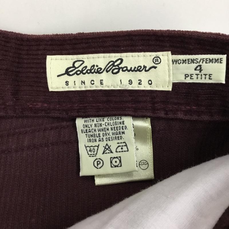 エディーバウアー Eddie Bauer スカート ロングスカート コーデュロイ バックスリット 4 無地 えんじ / ワインレッド /  レディース USED 古着 中古 10112893