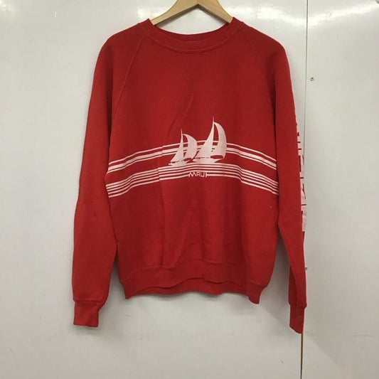 クレイジーシャツ crazy shirts トレーナー 長袖 長袖トレーナー スウェット クルーネック プルオーバー XL プリント 赤 / レッド /  メンズ USED 古着 中古 10142367