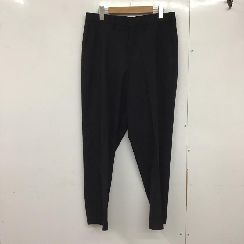 ビームス BEAMS パンツ スラックス スラックスパンツ ワイドパンツ センタータックパンツ ストレッチ M 無地 黒 / ブラック /  メンズ USED 古着 中古 10141518