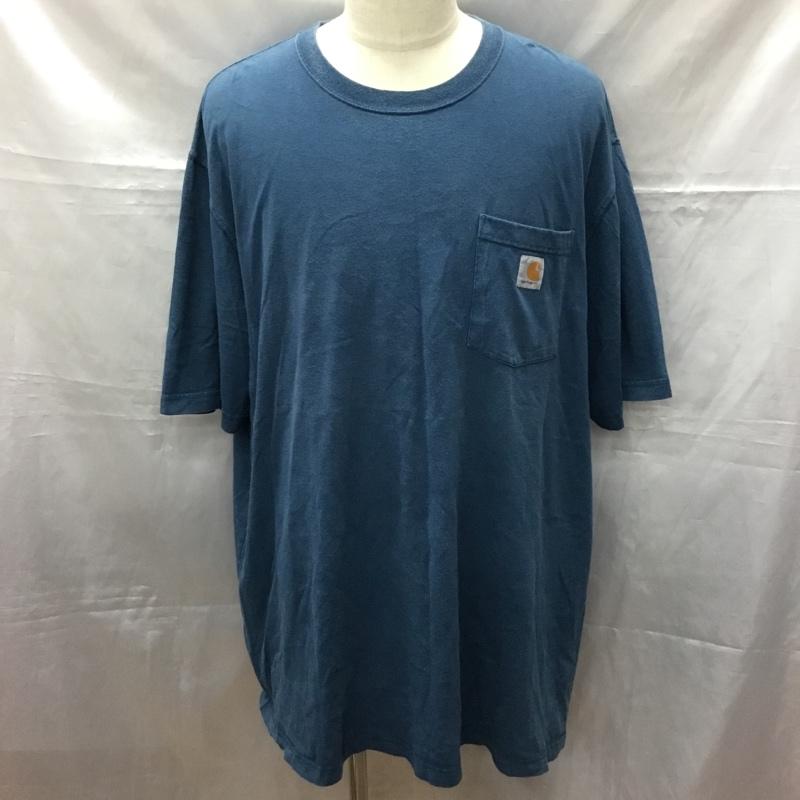 カーハート Carhartt Tシャツ 半袖 ポケットT XXL 無地 X ロゴ、文字 青 / ブルー /  メンズ USED 古着 中古 10113447