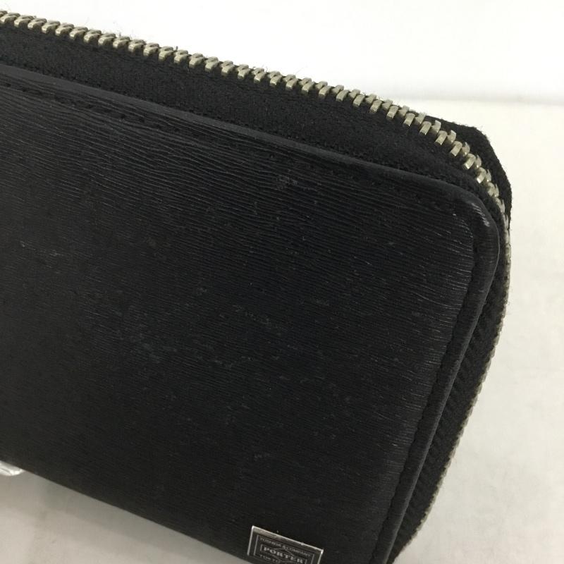 ポーター PORTER 財布 長財布 L字ファスナー 箱有 ロゴ、文字 黒 / ブラック /  メンズ USED 古着 中古 10142182