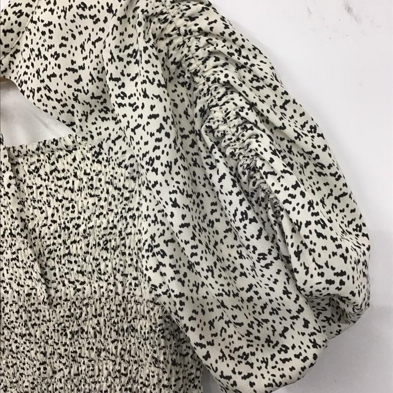 マーキュリーデュオ MERCURYDUO ワンピース ロングスカート 半袖ロングワンピース フレアスカート ウエスト切り替え M 総柄 アイボリー / アイボリー /  レディース USED 古着 中古 10149066