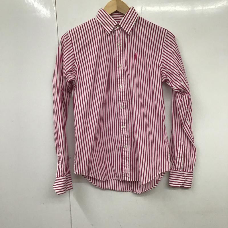 ラルフローレンスポーツ RALPHLAURENSPORT シャツ、ブラウス 長袖 長袖シャツ ストライプシャツ カラーシャツ 4 ストライプ 白 / ホワイト / X 桃 / ピンク /  レディース USED 古着 中古 10130913