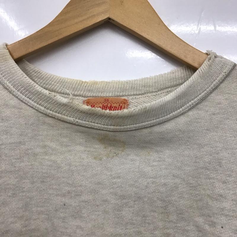 ヘルスニット Healthknit トレーナー 長袖 38 無地 アイボリー / アイボリー /  メンズ USED 古着 中古 10130888