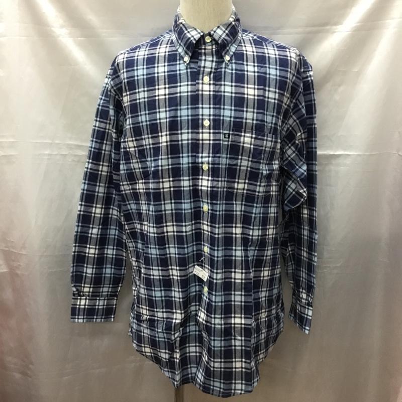 ブルックスブラザーズ BROOKS BROTHERS シャツ、ブラウス 長袖 ボタンダウン 胸ポケット M チェック 紺 / ネイビー / X 白 / ホワイト / X 青 / ブルー /  メンズ USED 古着 中古 10111597