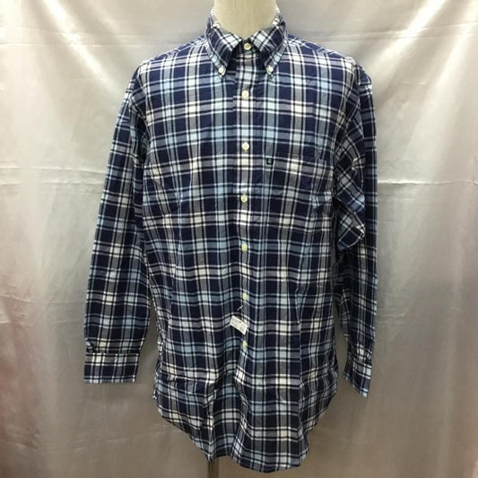 ブルックスブラザーズ BROOKS BROTHERS シャツ、ブラウス 長袖 ボタンダウン 胸ポケット M チェック 紺 / ネイビー / X 白 / ホワイト / X 青 / ブルー /  メンズ USED 古着 中古 10111597