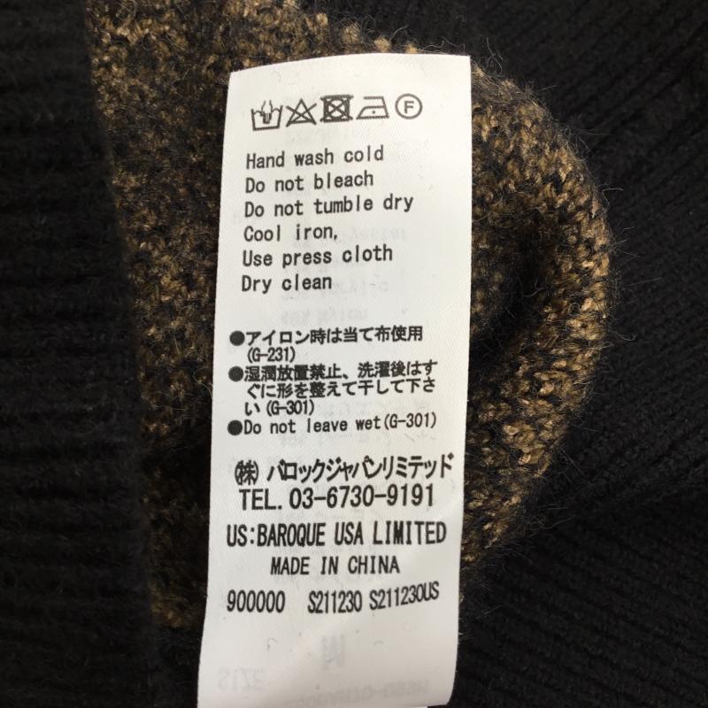 アズールバイマウジー AZUL BY MOUSSY ニット、セーター 長袖 M ヒョウ柄・レオパード柄 黒 / ブラック / X 茶 / ブラウン /  レディース USED 古着 中古 10139617