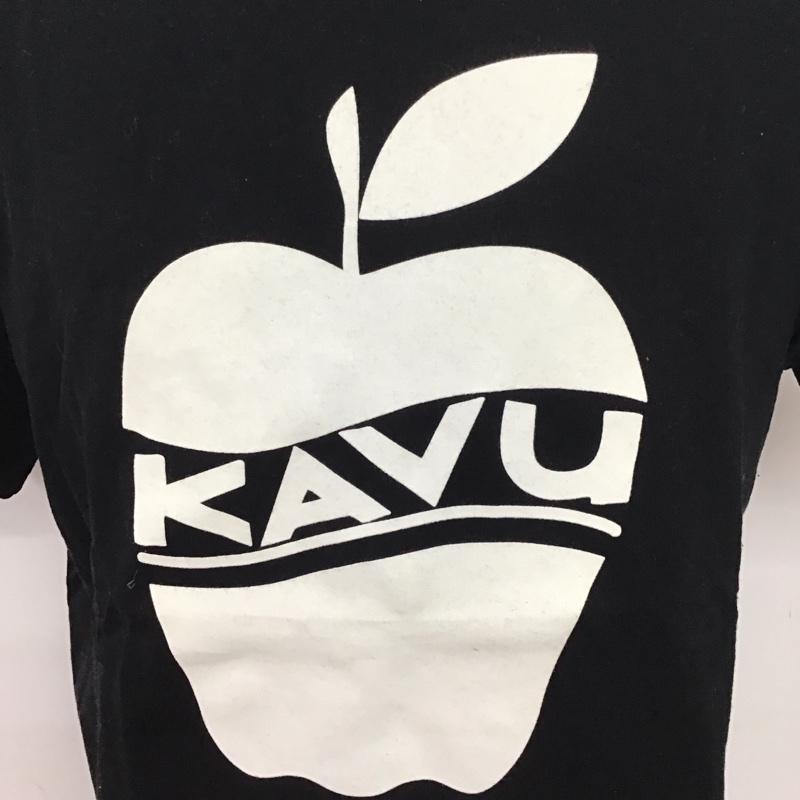 カブー KAVU Tシャツ 半袖 19820233 アップルT フロッキープリント クルーネック M ロゴ、文字 黒 / ブラック /  メンズ USED 古着 中古 10124968