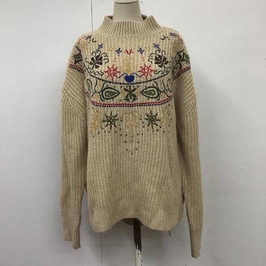 セレクトモカ select MOCA ニット、セーター 長袖 10004774-2 モックネック ハイネック FREE 刺繍 ベージュ / ベージュ /  レディース USED 古着 中古 10112040