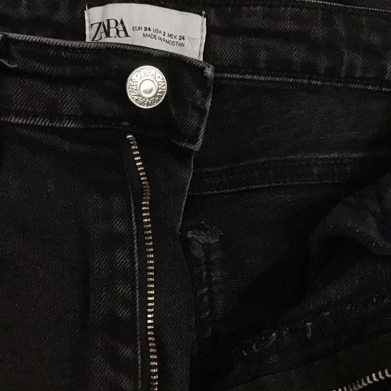 ザラ ZARA パンツ デニム、ジーンズ デニムパンツ スリムパンツ カジュアルパンツ 34 無地 黒 / ブラック /  レディース USED 古着 中古 10129310