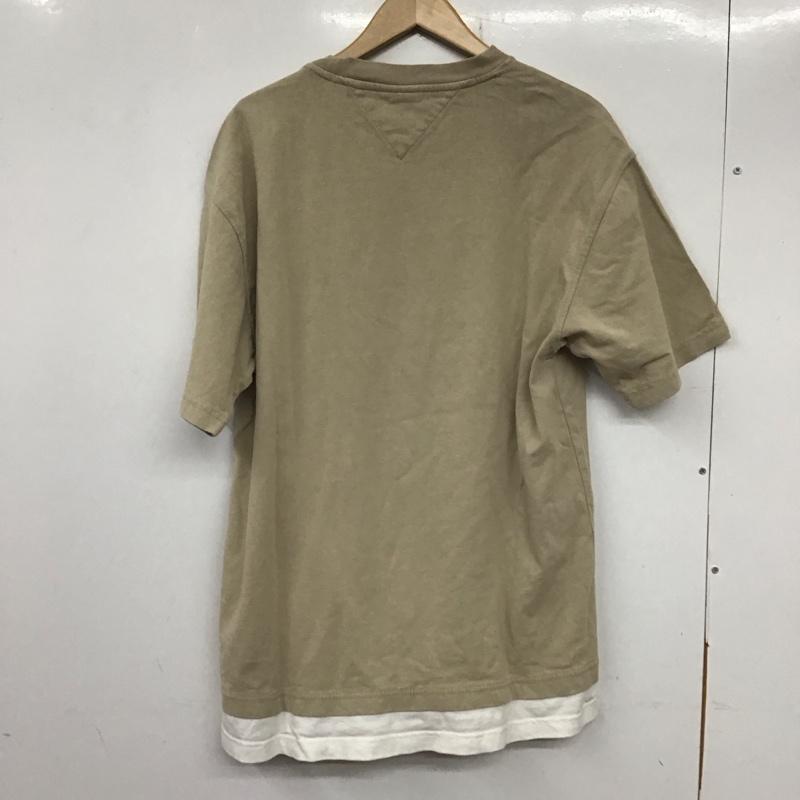 トミー ジーンズ TOMMY JEANS Tシャツ 半袖 半袖カットソー 刺繍Tシャツ クルーネックカットソー L ロゴ、文字 ベージュ / ベージュ /  メンズ USED 古着 中古 10134078