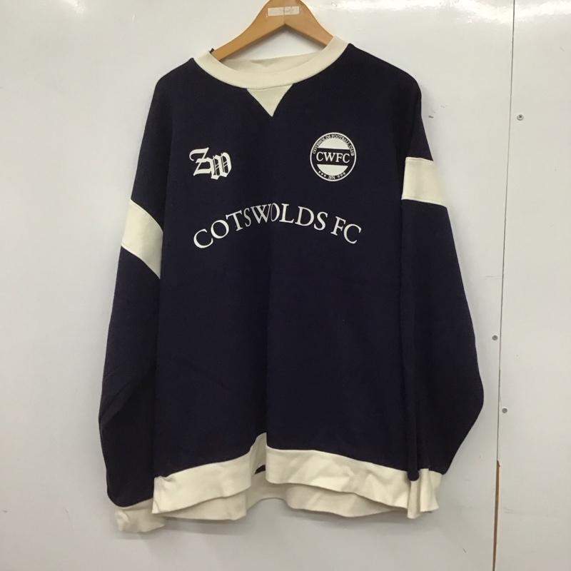 ニコアンド niko and... トレーナー 長袖 長袖トレーナー スウェット クルーネック プルオーバー L ロゴ、文字 白 / ホワイト / X 紺 / ネイビー /  メンズ USED 古着 中古 10144955