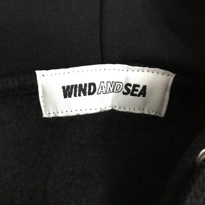ウィンダンシー WIND AND SEA パーカー 長袖 ジップアップパーカー 長袖パーカー フード付きパーカー XL ロゴ、文字 黒 / ブラック /  メンズ USED 古着 中古 10120659