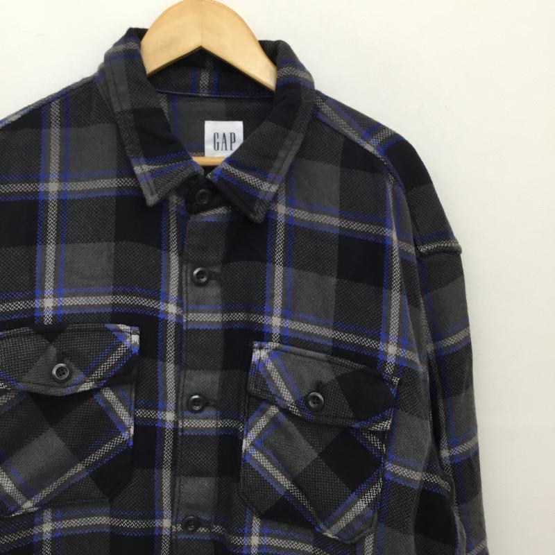ギャップ GAP ジャケット、上着 ジャケット、ブレザー シャツジャケット XL チェック 青 / ブルー / X 紺 / ネイビー /  メンズ USED 古着 中古 10137350