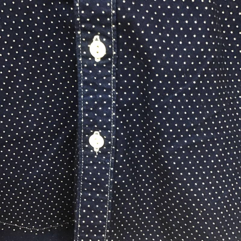 ヒューストン HOUSTON シャツ、ブラウス 長袖 長袖シャツ ドットシャツ カラーシャツ M ドット 紺 / ネイビー /  メンズ USED 古着 中古 10139298