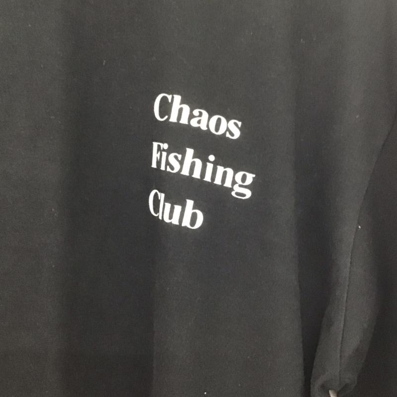 カオス フィッシング クラブ Chaos Fishing Club Tシャツ 長袖 長袖カットソー プリントTシャツ クルーネック L ロゴ、文字 黒 / ブラック /  メンズ USED 古着 中古 10140104