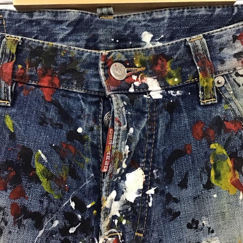 ディースクエアード DSQUARED2 パンツ デニム、ジーンズ ペイントデニムパンツ 44 プリント マルチカラー / マルチカラー /  メンズ USED 古着 中古 10117163