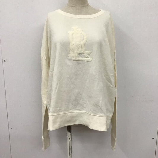 ラルフローレン RALPHLAUREN トレーナー 長袖 長袖カットソー クルーネックカットソー ロングスリーブカットソー トレーナー スウェット S ロゴ、文字 白 / ホワイト /  レディース USED 古着 中古 10107356