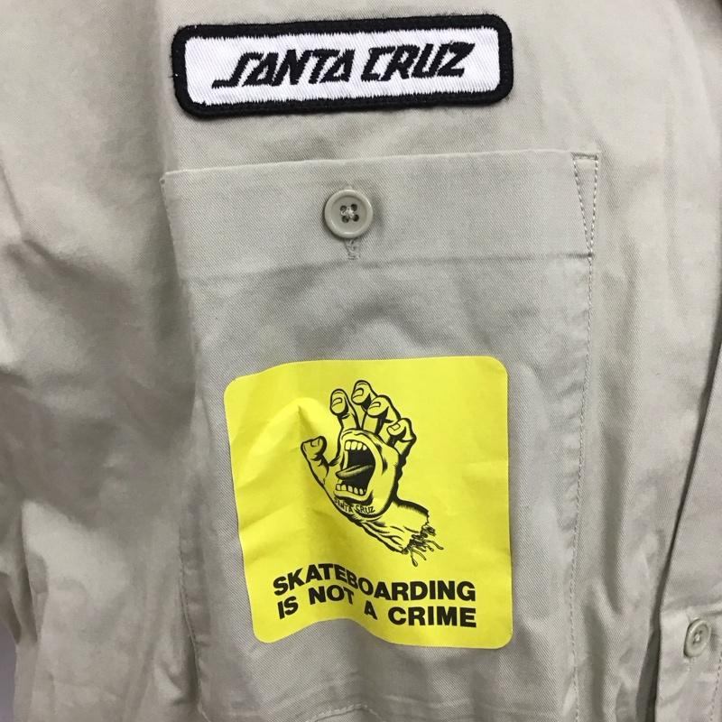 サンタクルーズ SANTA CRUZ シャツ、ブラウス 半袖 502211161 ワークシャツ 半袖シャツ カジュアルシャツ L ロゴ、文字 ベージュ / ベージュ /  メンズ USED 古着 中古 10112972