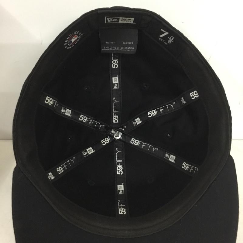 ニューエラ NEW ERA 帽子 キャップ NY ニューヨークヤンキース 59FIFTY 58.7cm ロゴ、文字 黒 / ブラック /  メンズ USED 古着 中古 10138134