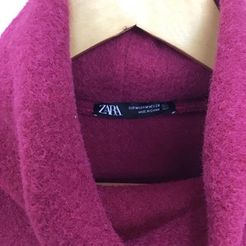 ザラ ZARA ワンピース ロングスカート 長袖ロングワンピース タートルネック M 無地 えんじ / ワインレッド /  レディース USED 古着 中古 10142046
