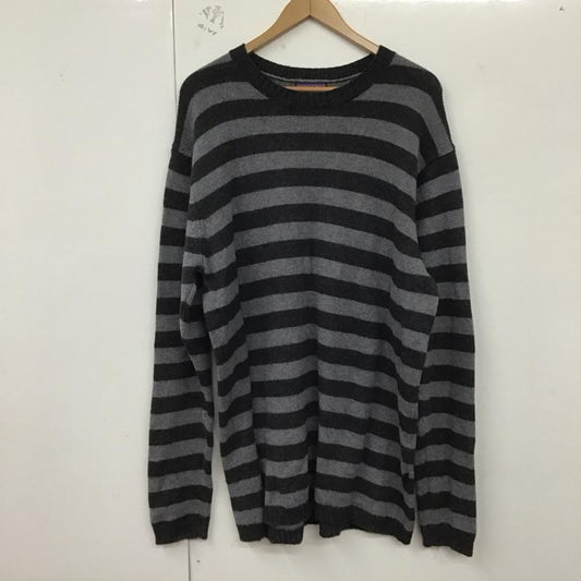 パタゴニア patagonia ニット、セーター 長袖 長袖ニットカットソー クルーネック セーター XL ボーダー柄 灰 / グレー /  メンズ USED 古着 中古 10129812