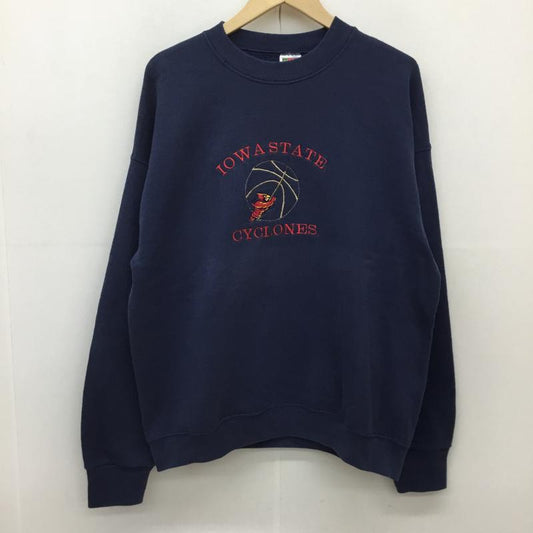 フルーツオブザルーム FRUIT OF THE LOOM トレーナー 長袖 L キャラクター 紺 / ネイビー /  メンズ USED 古着 中古 10135950