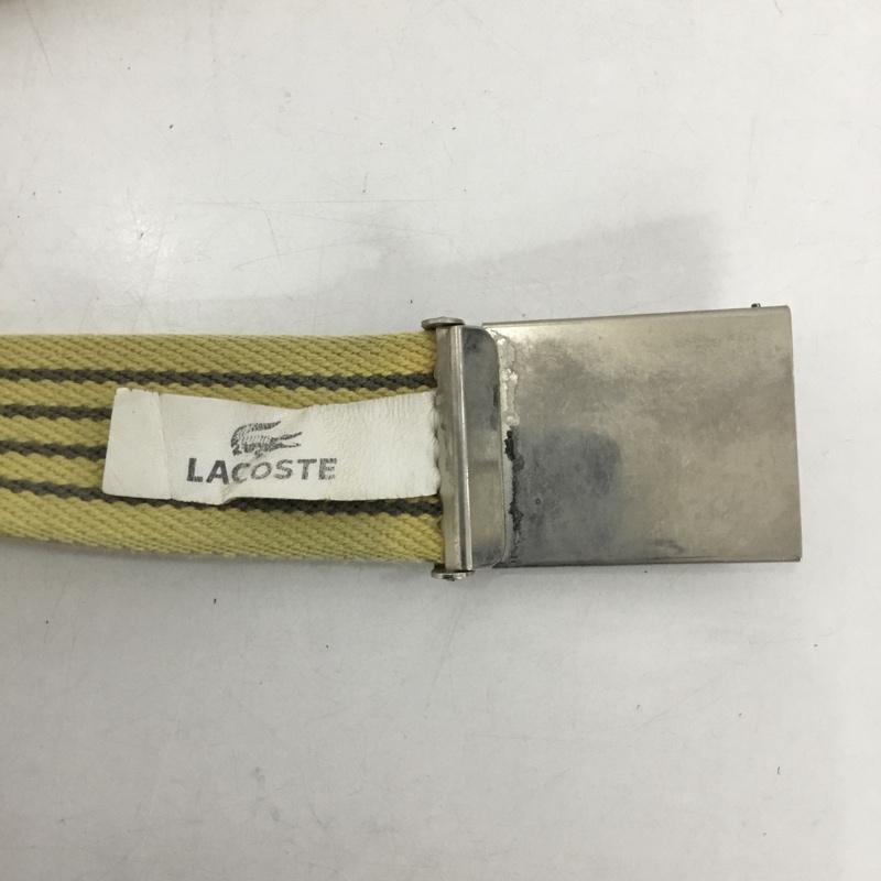 ラコステ LACOSTE ベルト・バックル ベルト ガチャベルト ボーダー柄 黄 / イエロー / X 灰 / グレー /  メンズ USED 古着 中古 10147440