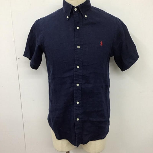 ラルフローレン RALPHLAUREN シャツ、ブラウス 半袖 リネン ボタンダウン XS ワンポイント 紺 / ネイビー /  メンズ USED 古着 中古 10114037