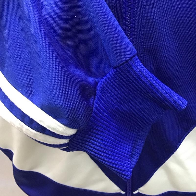 アディダス adidas ジャケット、上着 ジャケット、ブレザー ジップアップジャケット ジャンパー ジャージ 古着 S ロゴ、文字 白 / ホワイト / X 青 / ブルー /  メンズ USED 古着 中古 10120506