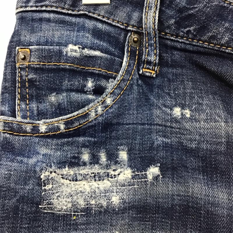 ディースクエアード2 DSQUARED2 パンツ デニム、ジーンズ デニムパンツ スリムパンツ ストレッチパンツ ジーンズ 34 ダメージ加工 インディゴ / インディゴ /  レディース USED 古着 中古 10115983