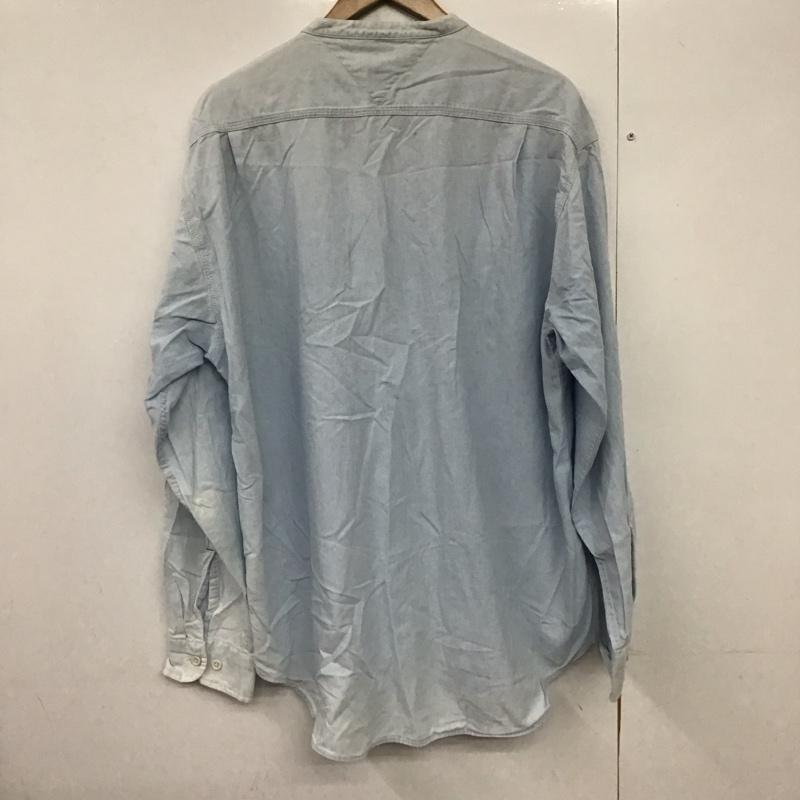トミーヒルフィガー TOMMY HILFIGER シャツ、ブラウス 長袖 ノーカラー XL 無地 水色 / ライトブルー /  メンズ USED 古着 中古 10141119