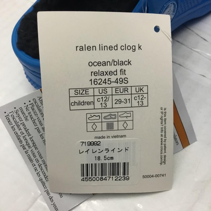 クロックス crocs シューズ シューズ relen lined clog k 18.5cm 18.5cm 無地 青 / ブルー /  ボーイズ USED 古着 中古 10122296