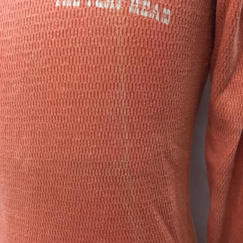 フラットヘッド FLATHEAD カットソー 長袖 長袖カットソー クルーネックカットソー ロングスリーブカットソー プリントTシャツ 40 ロゴ、文字 橙 / オレンジ /  メンズ USED 古着 中古 10115229