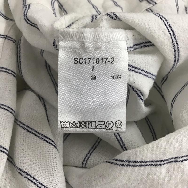 スタディオクリップ studio CLIP シャツ、ブラウス 長袖 L ストライプ 白 / ホワイト /  レディース USED 古着 中古 10147843