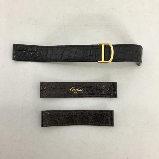 カルティエ Cartier ファッション小物 ファッション小物 腕時計ベルト 18金 ロゴ、文字 黒 / ブラック / X 茶 / ブラウン /  メンズ USED 古着 中古 10148388