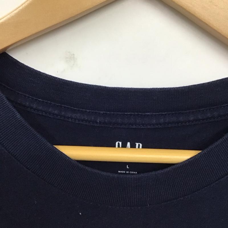 ギャップ GAP Tシャツ 半袖 L ロゴ、文字 X プリント 紺 / ネイビー /  メンズ USED 古着 中古 10128496