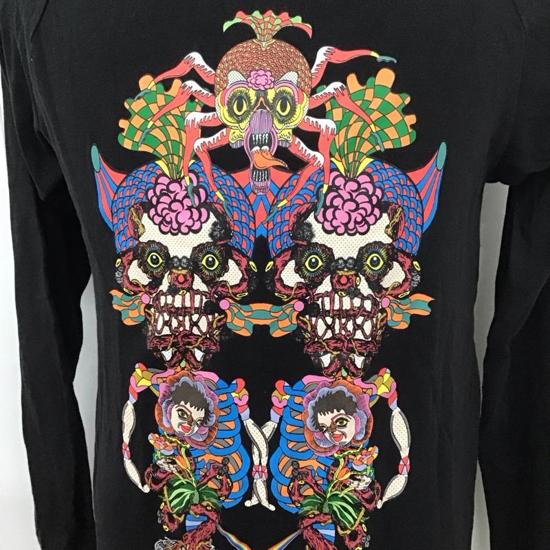 アディダス adidas Tシャツ 長袖 dy6690 TANAAMI CALI LS TEE L プリント 黒 / ブラック /  メンズ USED 古着 中古 10112005